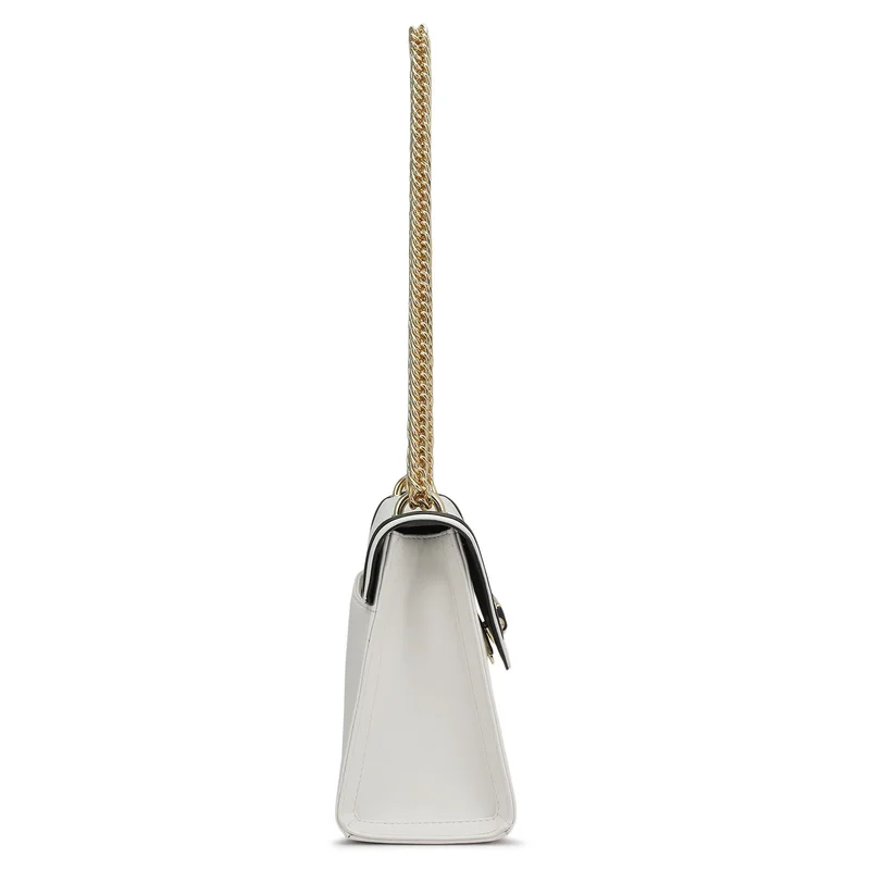 Da Milano  Small Plain Leather Shoulder Bag - Snow for Women | Best Price UAE